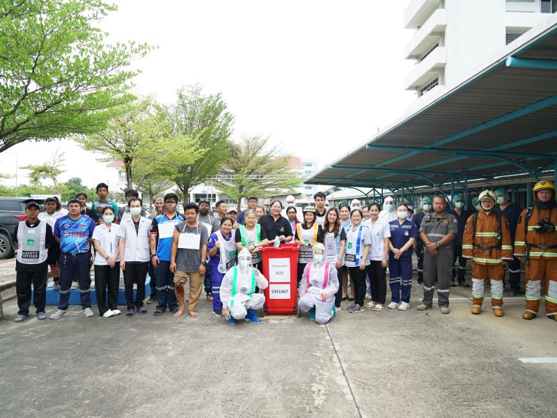 นครปฐม  โรงพยาบาลสามพราน งานอุบัติเหตุฉุกเฉินและนิติเวช จัดซ้อมแผนสารเคมีรั่วไหล