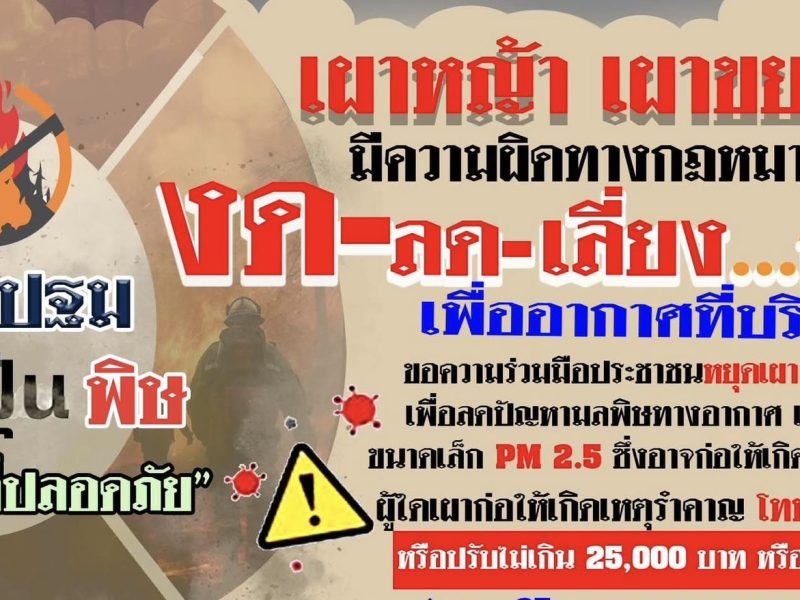 นครปฐม  ผู้ว่าฯแจ้งประชาสัมพันธ์สถานการณ์ ฝุ่น PM.2.5ในจังหวัดนครปฐม